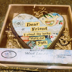 Wooden Dear Friend Heart Shaped Plaque